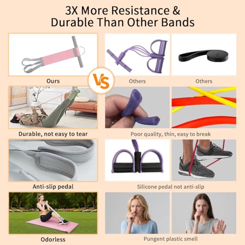 2025 New Yoga Pedal Resistance Fabric Band with Handles Anti-Broken Elastic Sit Up Pull Rope for Strength Training 120lb Full-Body Excercise Band Portable Unisex Resistance Exercise Bands - color: Black