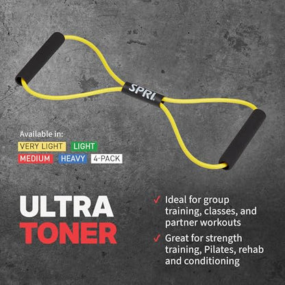 SPRI Ultra Toner Figure 8 Resistance Band with Padded Handles Great for Stretch, Exercise, Fitness Training, Yoga, Resistance Weights, Therapy, Gym or Home Workout Equipment. - style: Multi-Pack