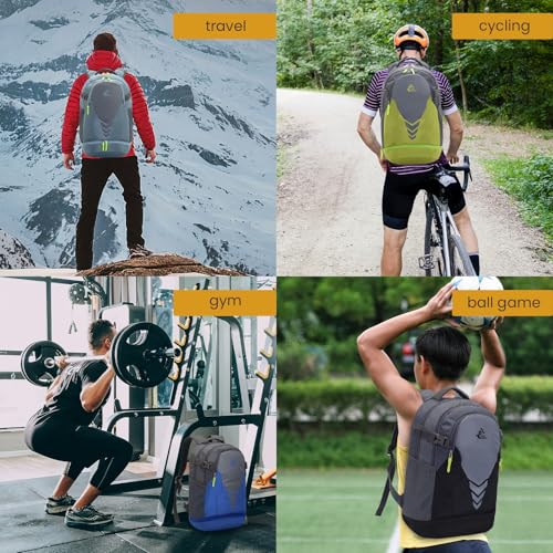 Bseash 35L Basketball Backpack, Large Sports Bag with Separate Ball compartment, for Basketball Soccer Volleyball Hiking Travel - color: Light Green