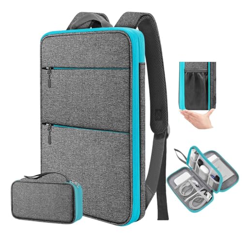 ZINMARK Slim Expandable Laptop Backpack with Small Case for 15-16 inch Notebooks,Water Resistant Computer Bag for College Business for Men Women，Light Gray Blue - color: Light Gray Blue