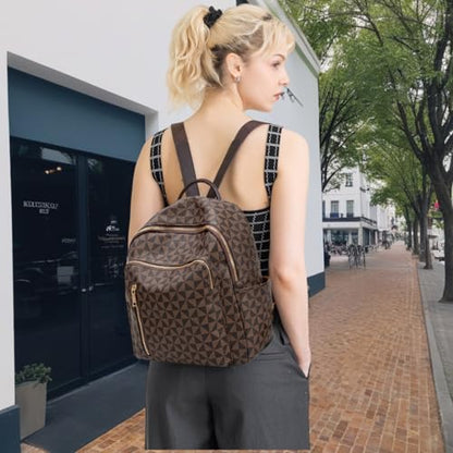 Womens Backpack Purse Leather Anti-theft Large Fashion Designer Travel Backpack Bag Men's Backpack Shoulder Bags - color: D-brown