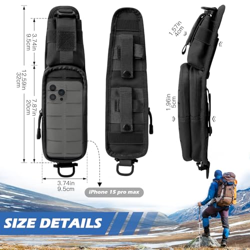 Jueachy Strap Shoulder Molle Accessories Pouch: Tactical Backpack Pocket Attachment Storage Phone Flashlight EDC - size: 2PCS