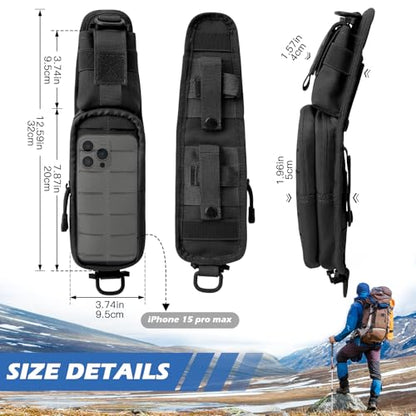 Jueachy Strap Shoulder Molle Accessories Pouch: Tactical Backpack Pocket Attachment Storage Phone Flashlight EDC - size: 1PCS