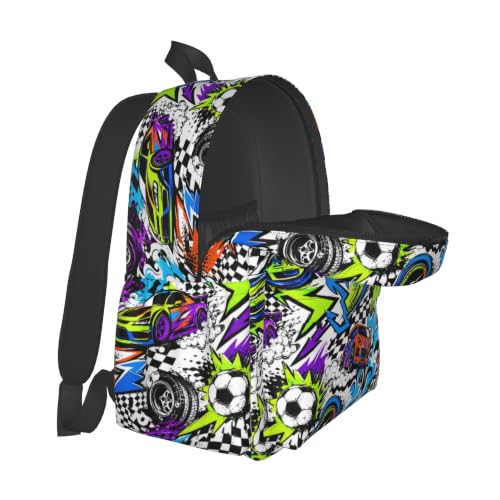Abstract Cool Graffiti Novelty Pattern Backpack School Bag Lightweight Bookbag Casual Daypack for Girls Boys Kids Women Men Travel Laptop 16 Inch - color: Graffiti
