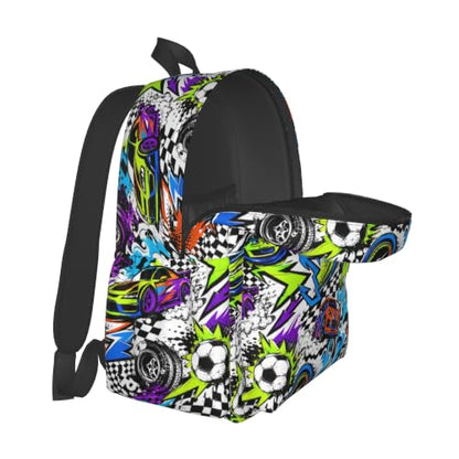 Abstract Cool Graffiti Novelty Pattern Backpack School Bag Lightweight Bookbag Casual Daypack for Girls Boys Kids Women Men Travel Laptop 16 Inch - color: Graffiti
