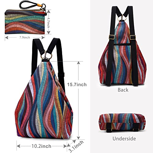 Black Butterfly Premium Backpack for Women, Bohemia Style Fashion Casual Daypack Backpack, Small Backpack Purse (0050-multicolor Plus) - color: 0050-multicolor Plus