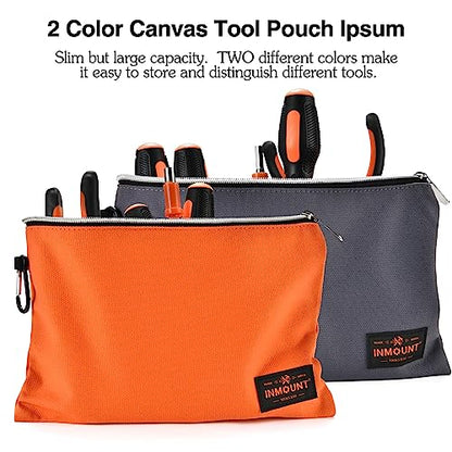 Tool Bag Backpack with 2 Canvas Tool Pouch Tool Kit, 75 Pockets & Loops Heavy Duty Tools Organizer/HVAC Tool Carrier for Eelectrician/Construction Work with Molded Base and Combination Lock, Black - color: Black1