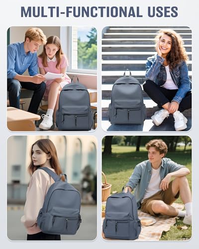 School Backpack for Girls Boys Bookbag Cute Aesthetic College Backpack Women Middle High School Teen Students Book Bag Lightweight Gym Work Laptop Casual Daypack Backpacks Men Blue Purple - color: Blue Purple