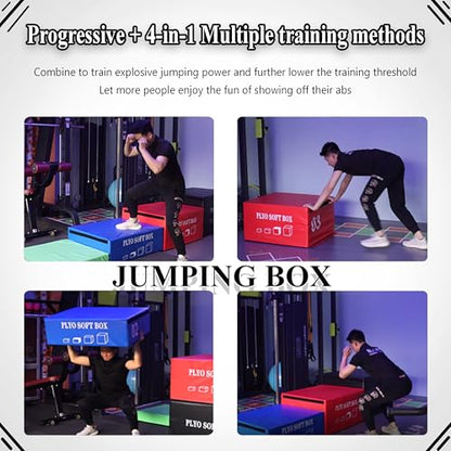 4 in 1 Foam Plyometric Box, Adjustable Height Soft Foam Jump Box Set, Non-Slip, Durable, Easy-to-Clean Soft Training Box, Suitable for Gyms, Home, Jumping, etc.(Size:02（90 * 55 * 30cm）) - size: 02（90*55*30cm）