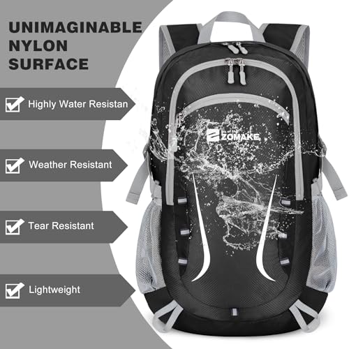 ZOMAKE Lightweight Packable Backpack 35L, Foldable Backpacks Water Resistant Collapsible Light Daypack for Hiking(Black) - color: Black B