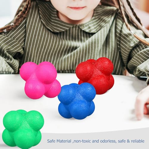 PRETYZOOM 6 Pcs Hexagonal Reaction Balls Agility Training Fitness Reflex Balls for Speed and Coordination Training, Set for Baseball Soccer Exercise