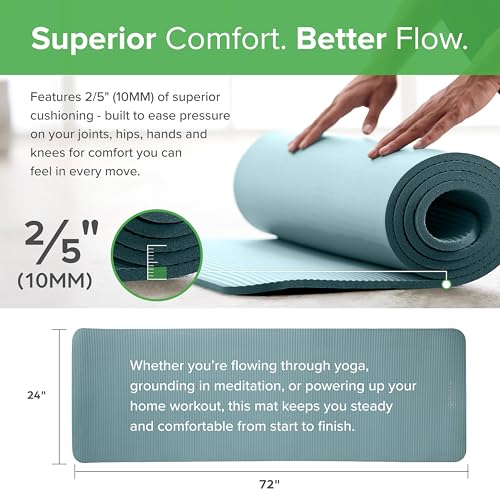 Gaiam Yoga Mat, Pilates & Exercise Mat, Thick Mat 2/5" (10mm) Workout Mat with Easy-Cinch Carrying Strap for Home & Gym Workouts - color: Grey