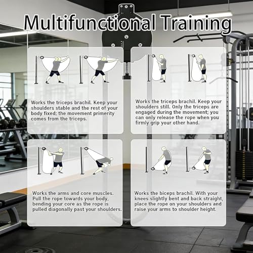 Endless Rope Trainer, Suspension Resistance Trainer Machine with Adjustable Resistance, 14 Ft Closed-Loop Nylon Rope, Pulley System for Home Gym Interval Resistance - color: Black
