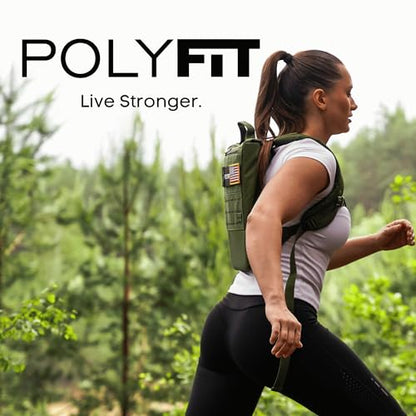 Polyfit Rucking Backpack 2.0 - Weighted Ruck Pack for Weight Plates - Patent Pending Side-Loading Rucksack for Walking, Running, Rucking, Strength and Endurance Training - Black - color: Black
