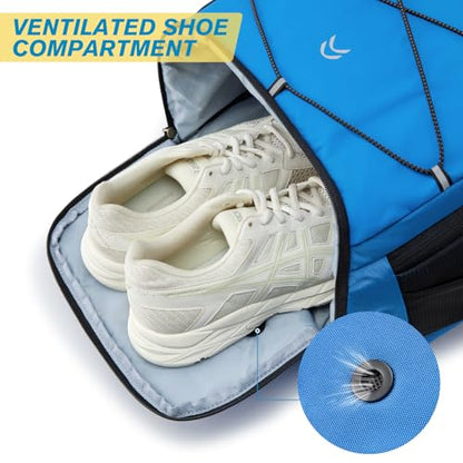 G4Free Pickleball Bag Pickleball Backpack for Women & Men School Backpack for Teens Bookbag for College Student with Fence Hook Laptop Compartment(Blue) - color: Blue