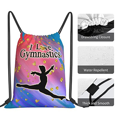 Gymnastics Drawstring Bags Adjustable Sports Gym Bag Drawstring Backpack Water Resistant String Bag Party Favors Bags - color: A Gymnastics 2