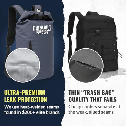Backpack Cooler Insulated Waterproof – 24 Cans, Leak Proof Heavy Duty Soft Sided Cooler Backpack, Dry Bag Roll Top Sack, 14 Cans + Ice, Gear Dry for Hiking, Beach, Camping, Fishing & Kayaking