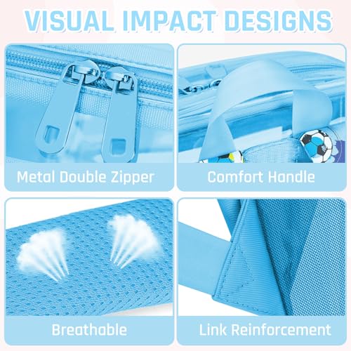 Clear Backpack for Boys and Girls,Kids Clear Backpacks for School,Heavy Duty Transparent Bookbag Stadium Approved - color: Blue-soccer-backpack Only