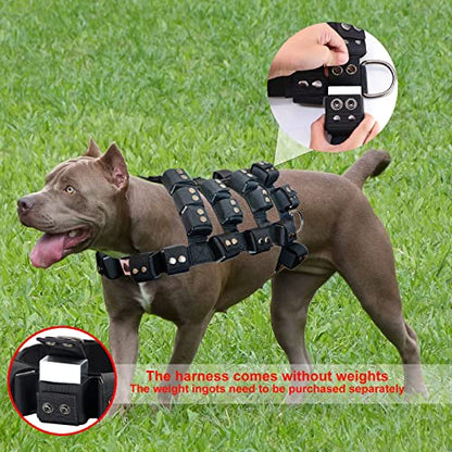 Dog Harness for Small Medium Large Dogs No Pull, Dog Weighted Vest, Tactical Dog Harness for Pit Bulls with Pockets (Adjustable Weight) - Weight Loss, Exercise, Walking, Muscle - size: Size L/Dog's Waist 29.5"-36.5"