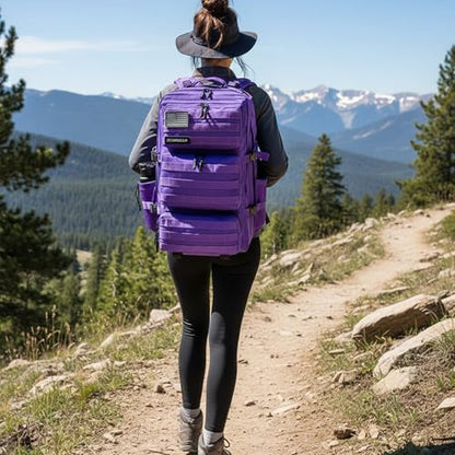 Military Tactical Backpack 55L for Men & Women Bug Out Bag Assault pack Molle Daypack Hiking Trekking Rucksack (Purple) - color: Purple
