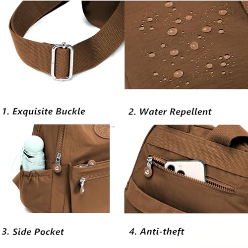 Mini Backpack Purse for Women, Stylish Daypack Shoulder Bag, Small Lightweight Daypack for Work Travle College (A- Coffee) - color: A- Coffee