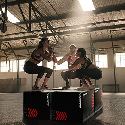 RitFit 3 in 1 Extra Firm Soft Plyo Box Foam Plyometric Box-30”x24”x20”-20"x18"x16" Heavy Duty High Density Foam Jumping Box 3 Sizes with PVC Cover,Platform for Home Gym Fitness, 440lb Weight Capacity - size: MEDIUM-B