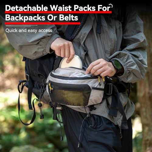 HIKEMAN Strap Pack Pouches for Backpack, Lightweight Phone Pocket, Large Capacity and Waterproof Fanny Pack Multi-functional Outdoor Bag for Hiking, Running, Travel, Cycling (Purple) - color: Purple