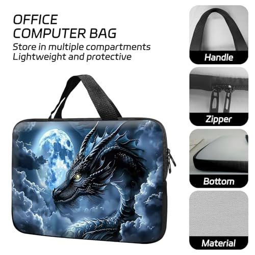 14 15 15.4 15.6 inch Laptop Handle Bag Computer Bag, Pouch Holder Notebook Sleeve Cover Soft Case Compatible for Dell,Lenovo,Toshiba HP, Asus Notebook-Blue Dragon - color: Blue Dragon