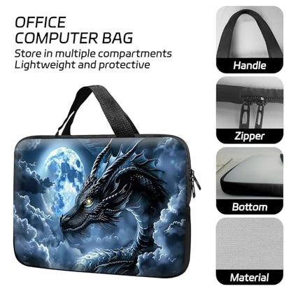 14 15 15.4 15.6 inch Laptop Handle Bag Computer Bag, Pouch Holder Notebook Sleeve Cover Soft Case Compatible for Dell,Lenovo,Toshiba HP, Asus Notebook-Blue Dragon - color: Blue Dragon