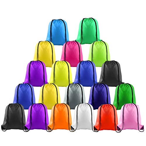 KUUQA 20 Pcs Drawstring Backpack Sport Bags, Colorful - color: Multicolor