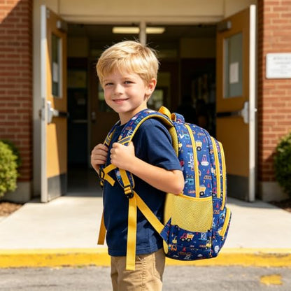 abshoo Lightweight Car Kids Backpack For School Boys Elementary Kindergarten Bookbag School Bags (Car) - color: Car