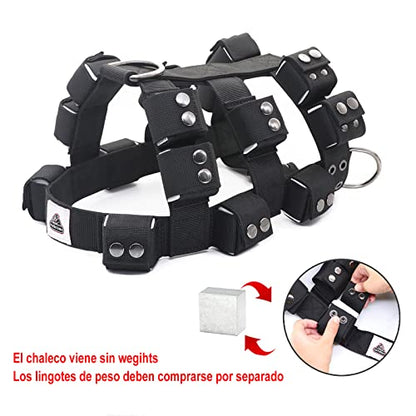 Dog Harness for Small Medium Large Dogs No Pull, Dog Weighted Vest, Tactical Dog Harness for Pit Bulls with Pockets (Adjustable Weight) - Weight Loss, Exercise, Walking, Muscle - size: Size XS/Dog's Waist 19.5"-24.5"