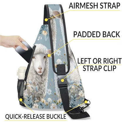 Pickleball Bag for Women Men Adjustable Crossbody Sling Backpack Hold Pickleball Paddle Water Bottle - color: Multicolor 3