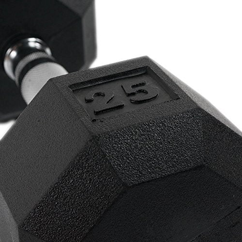 Power Systems Rubber Octagonal Dumbbell - size: 25-Pounds