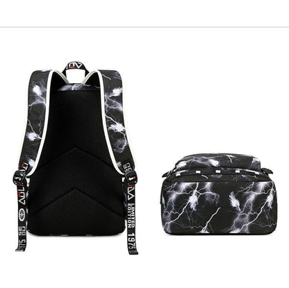 Basketball Player Tatu-m 0 Student Backpack Men's and Women's Laptop Backpack Ultralight Travel Backpack Schoolbag (Black and White1) - color: Black and White1