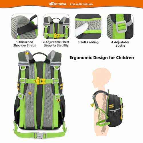 SKYSPER Kids Backpack 12L Children School Bag Child Boy Girl Pack Ages 4-8 for Traveling Day Trips Classes Camping(Grey) - color: Gray, size: Small