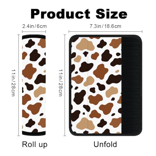 2Pcs Soft Auto Seat Belt Cover Pads, Stylish Cow Print Car Seatbelt Shoulder Cushion for Comfortable Driving, Compatible with All Cars' Seatbelt and Backpack Straps 11x2.4inch - color: Cow Print