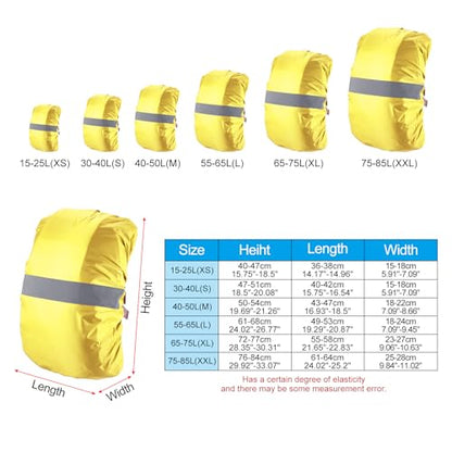 PATIKIL Waterproof Backpack Rain Cover, Non-Slip Backpack Cover with Reflective Strap Stay Dry for Hiking, Camping, Hunting - color: Yellow, size: X-Large