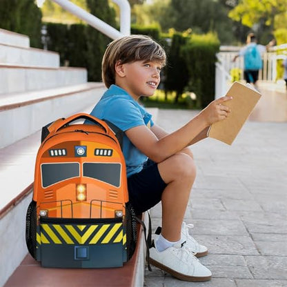 Train School Backpack Gifts for Kids Boys Students, Back to School Essentials Gifts, 17" Lightweight Train Bookbag with Adjustable Straps for Kindergarten Primary Elementary - color: Color 17