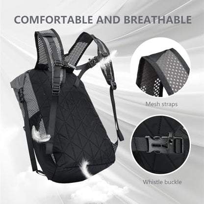 20l Hiking Backpack For Women&Men, Water Resistant Daypack Backpacks, Foldable & Packable Hiking Backpack, Lightweight Small Daypack For Travel Camping (Grey) - color: Grey