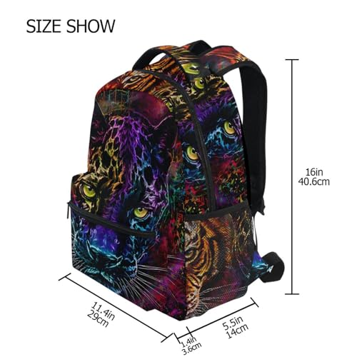 ALAZA Panther Leopard Animal Print Large Backpack for Kids Boys Girls Student Personalized Laptop iPad Tablet Travel School Bag with Multiple Pockets - color: Panther