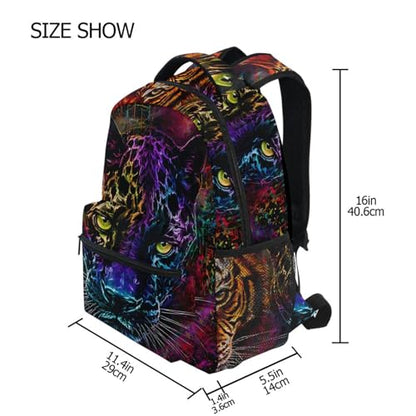 ALAZA Panther Leopard Animal Print Large Backpack for Kids Boys Girls Student Personalized Laptop iPad Tablet Travel School Bag with Multiple Pockets - color: Panther