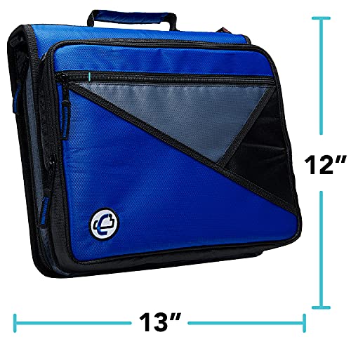 Case-it School Zipper Binder | 2-Inch O-Rings | 350-Sheet | LT-007 Blue - color: Blue, size: 1 Pack