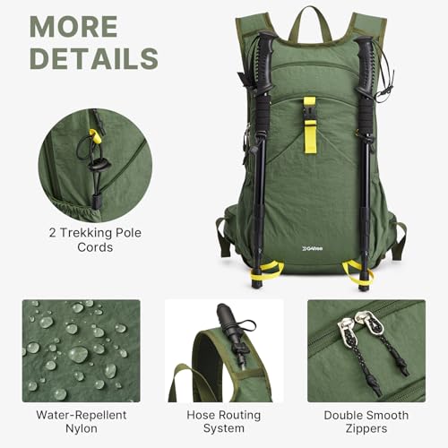 G4Free 20L Hiking Backpack with Waist Strap for Women Men, Lightweight Waterproof Daypack for Travel Camping Outdoor, Green - color: Green