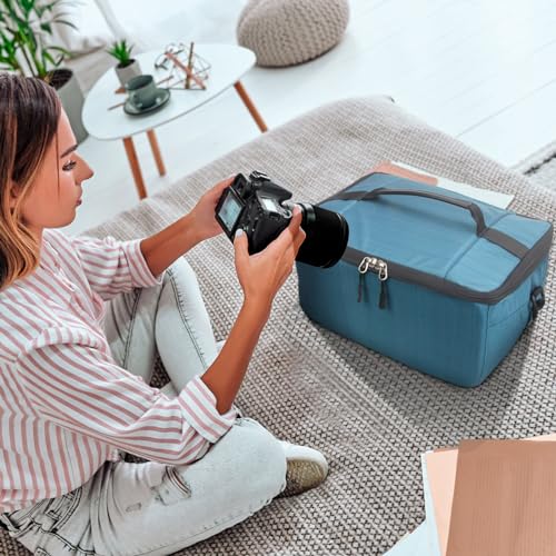 Koolertron Dslr Camera Insert Bag Purse Universal Liner Lens Pouch Partition Protective Cover Waterproof Sleeve for Cannon/Nikon/Sony (Blue) - color: Blue