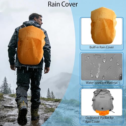 WOLT Hydration Backpack 18L Hiking Water Backpack with 2L Water Bladder for Men Women, Hydration Pack for Running Cycling Biking and Climbing - color: Lightgray
