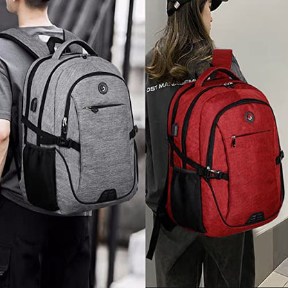 SHRRADOO Anti Theft Laptop Backpack Travel Backpacks with Combination Lock for Women Men College Backpack Computer Bag Fits 17 Inch Laptop,Wine Red - color: Wine Red