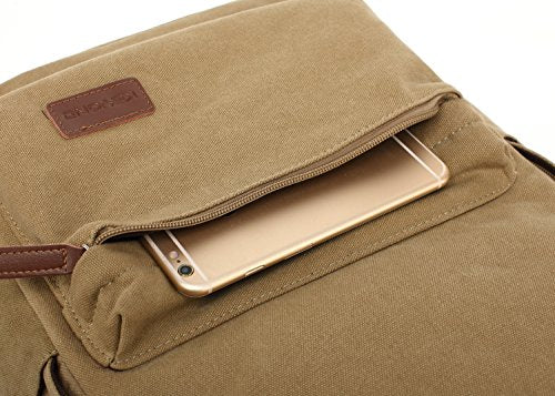 kayond Casual Style Lightweight canvas Laptop Bag/Durable Travel backpacks/Rucksack for Men&Women/Fashion Backpack Fits 15 inch Notebook (Khaki) - color: Khaki