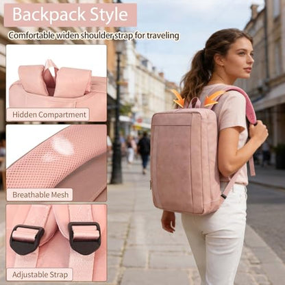 Stuery Faux Leather Messenger Bag for Men 17-17.3 Inch: Laptop Bag Briefcase Computer Handbags Shoulder Crossbody Bag with Padded Laptop Sleeve for Work College Travel, PU Pink - color: Pu Pink