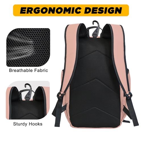Goloni Basketball Backpack,Large Sports Bag with Ball Compartment & Shoe Compartment, Best for Basketball, Soccer - color: Meat pink